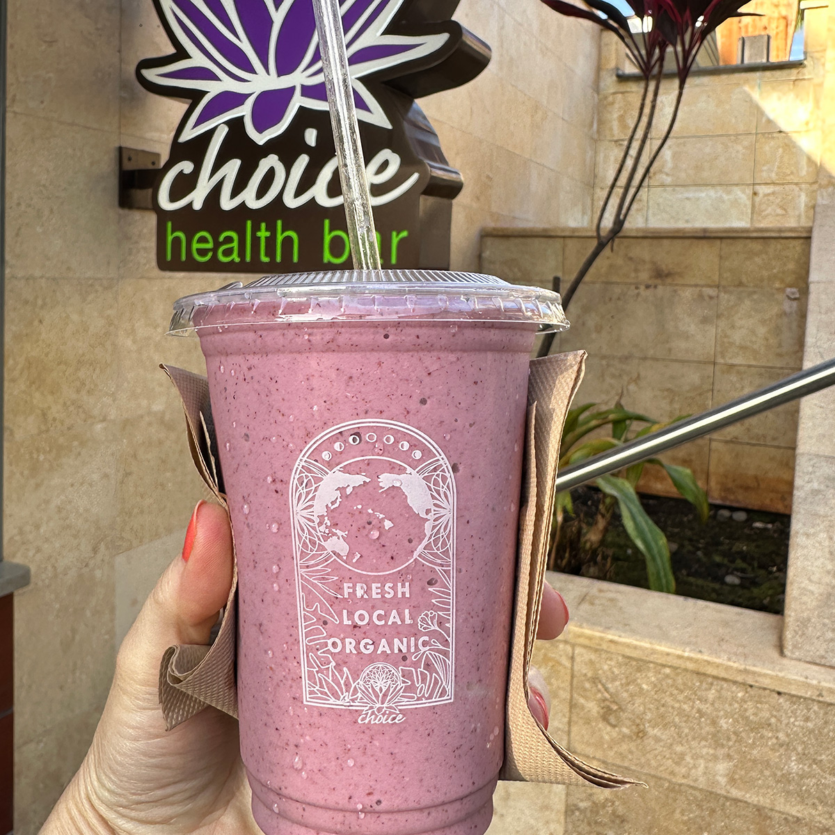 POW hana protein smoothie from Choice Health Bar in Maui.