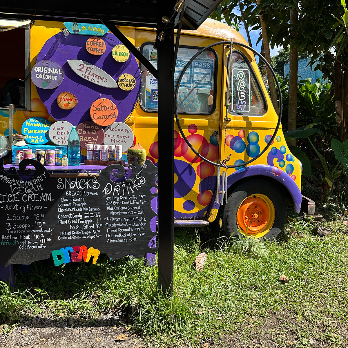 vegan ice cream truck in Maui.