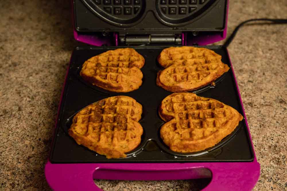 minestrone waffles in the waffle iron