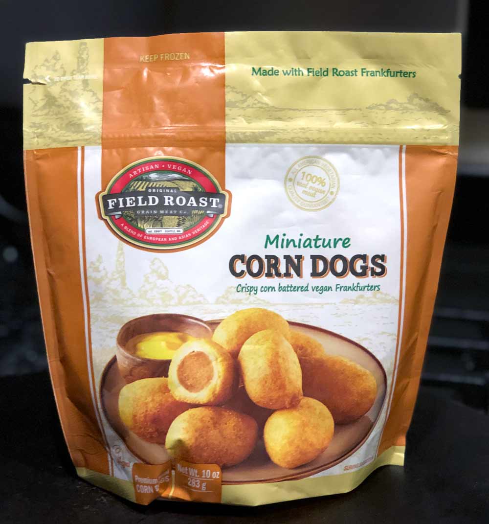mini field roast corn dogs