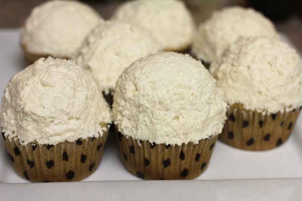 Vegan coconut cupcakes with coconut frosting