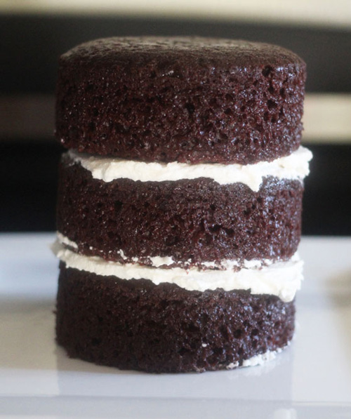 mini stacked vegan chocolate cake