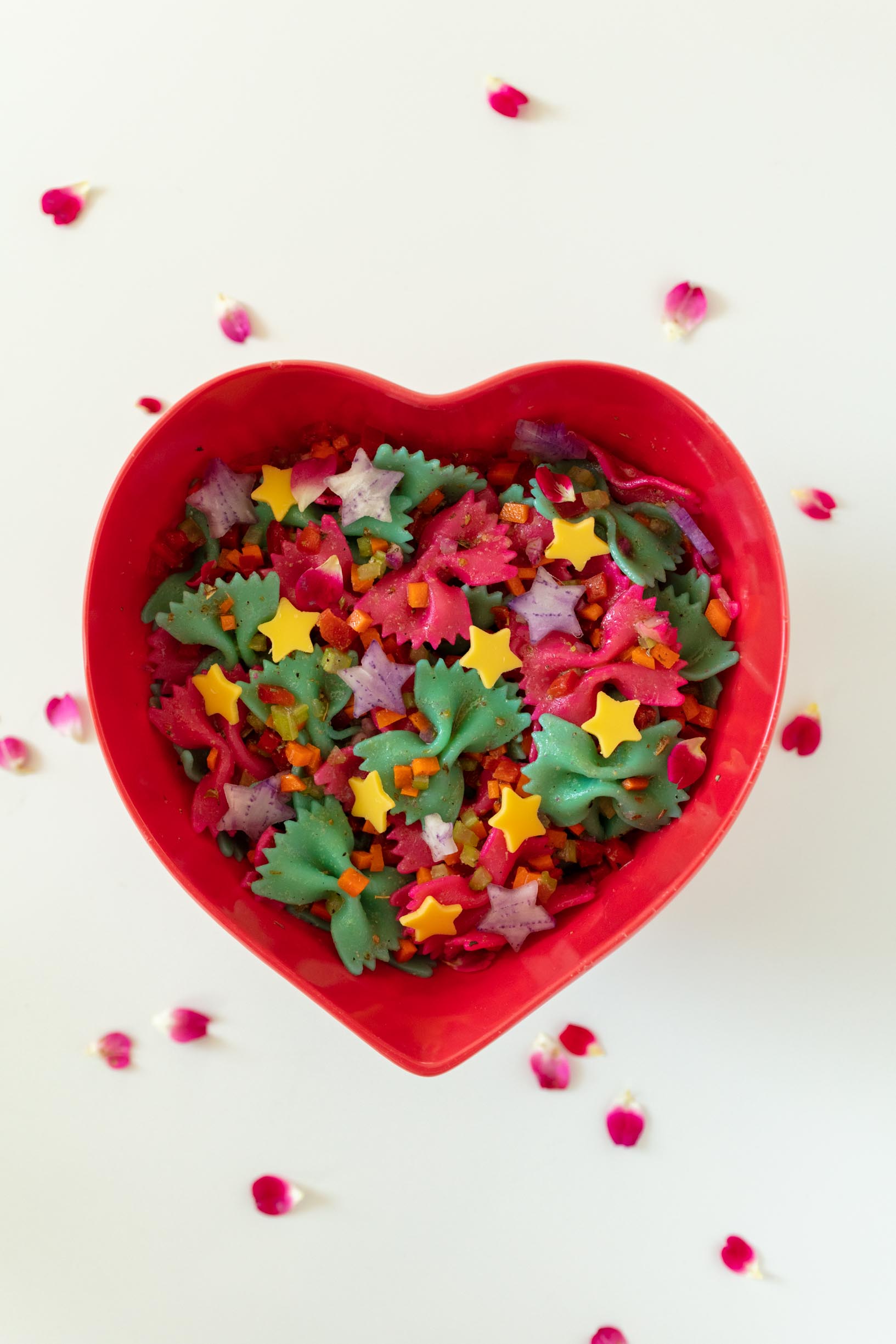 vegan rainbow pasta salad