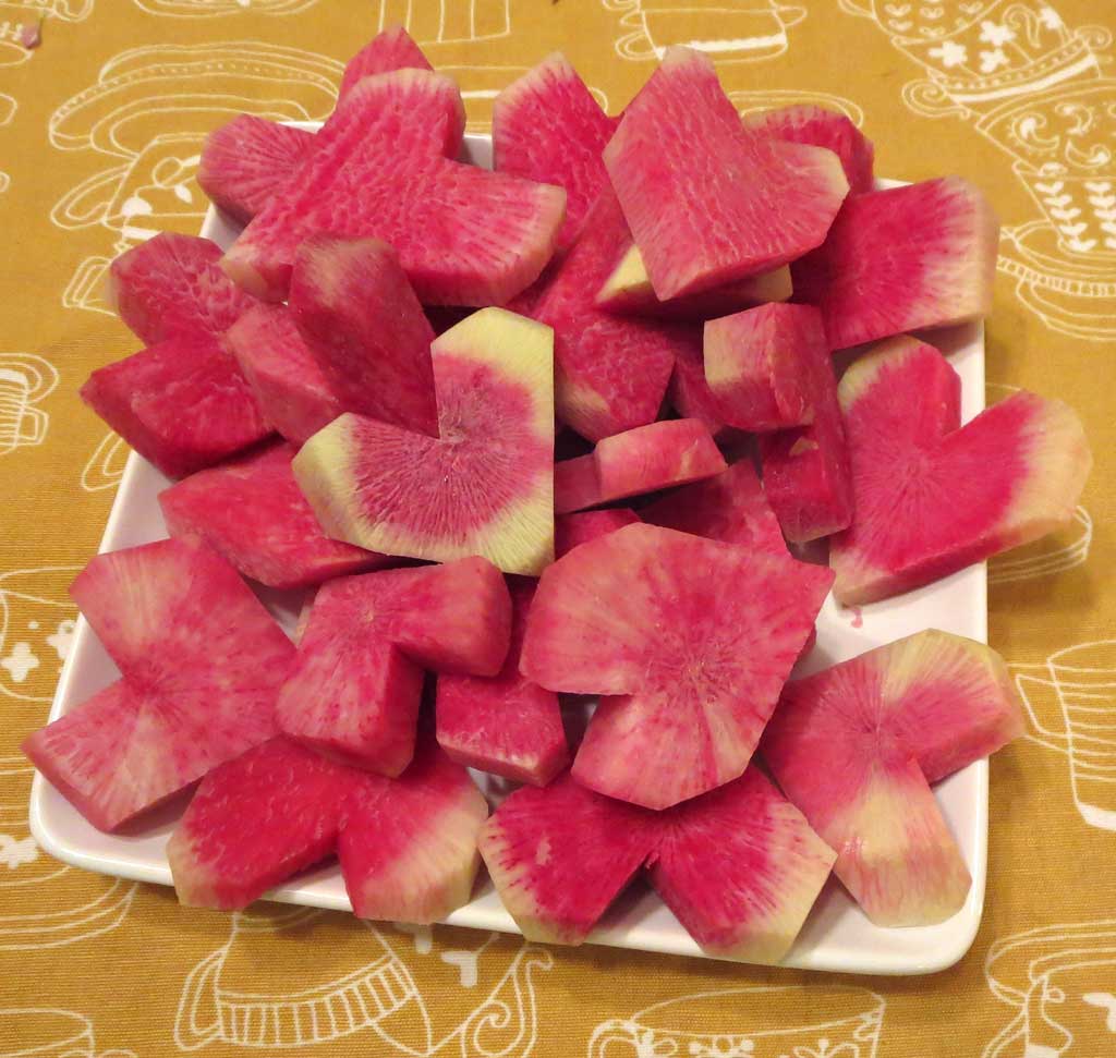 watermelon radish pixel hearts