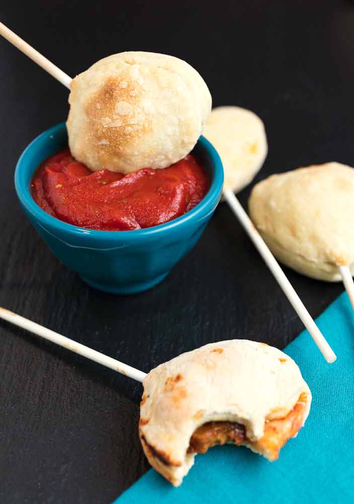 vegan pepperoni pizza lollipops