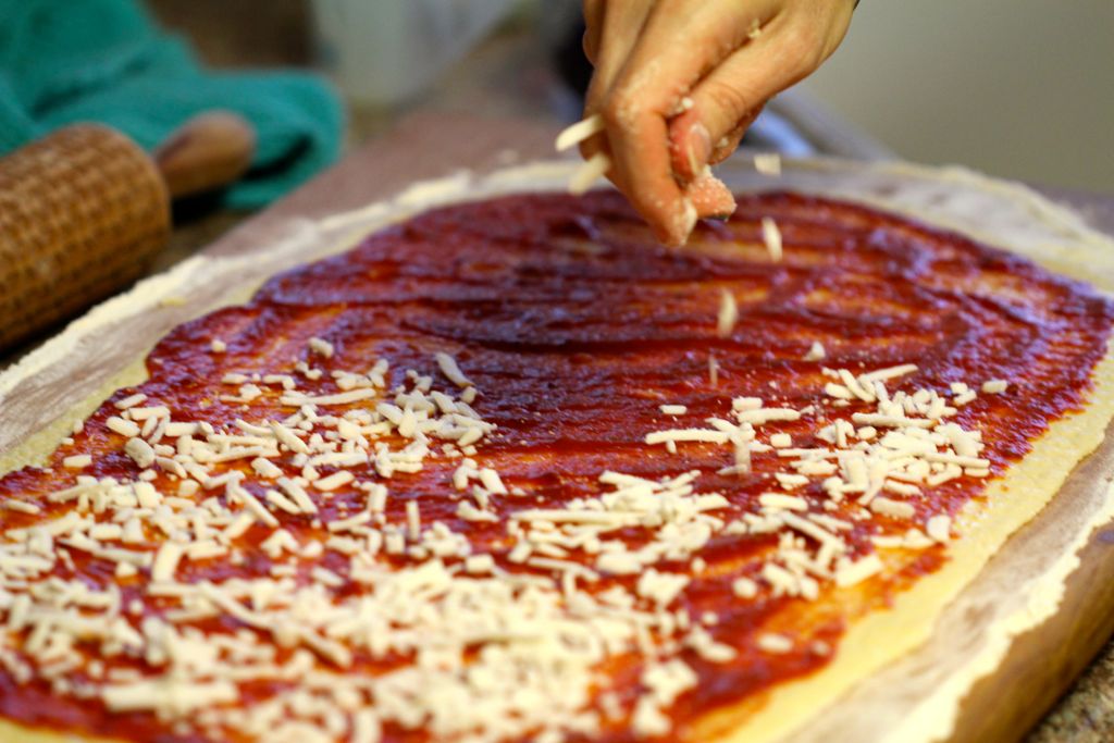 Making Pizza Pinwheels