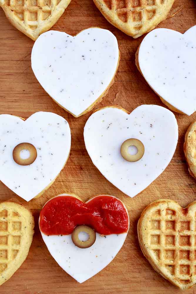 Vegan Pizza Pokeball Waffles