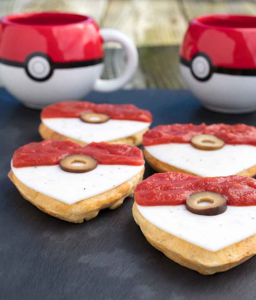 Vegan Pizza Pokeball Waffles