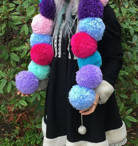 pom pom scarf