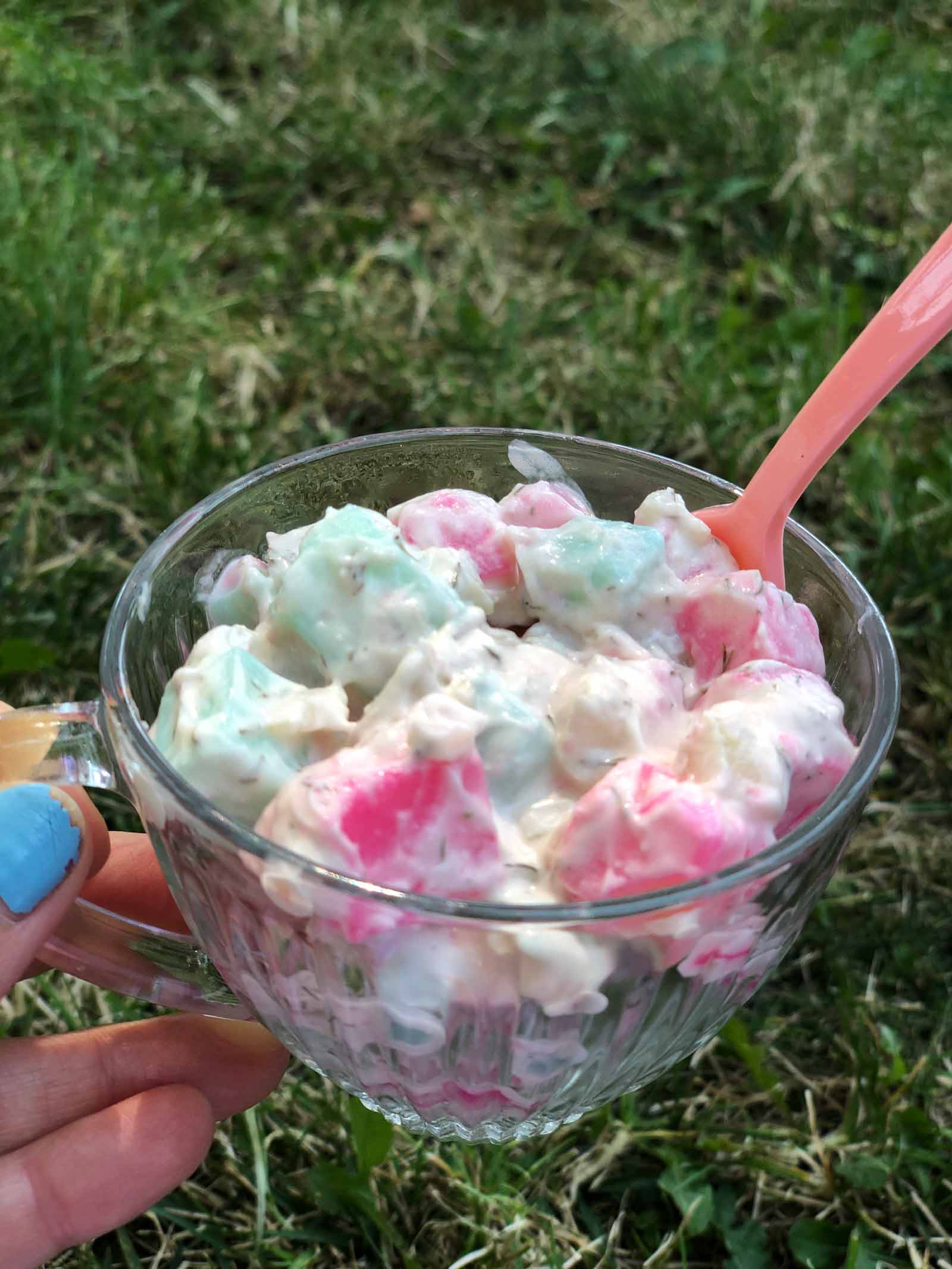 vegan potato salad at the social distance picnic