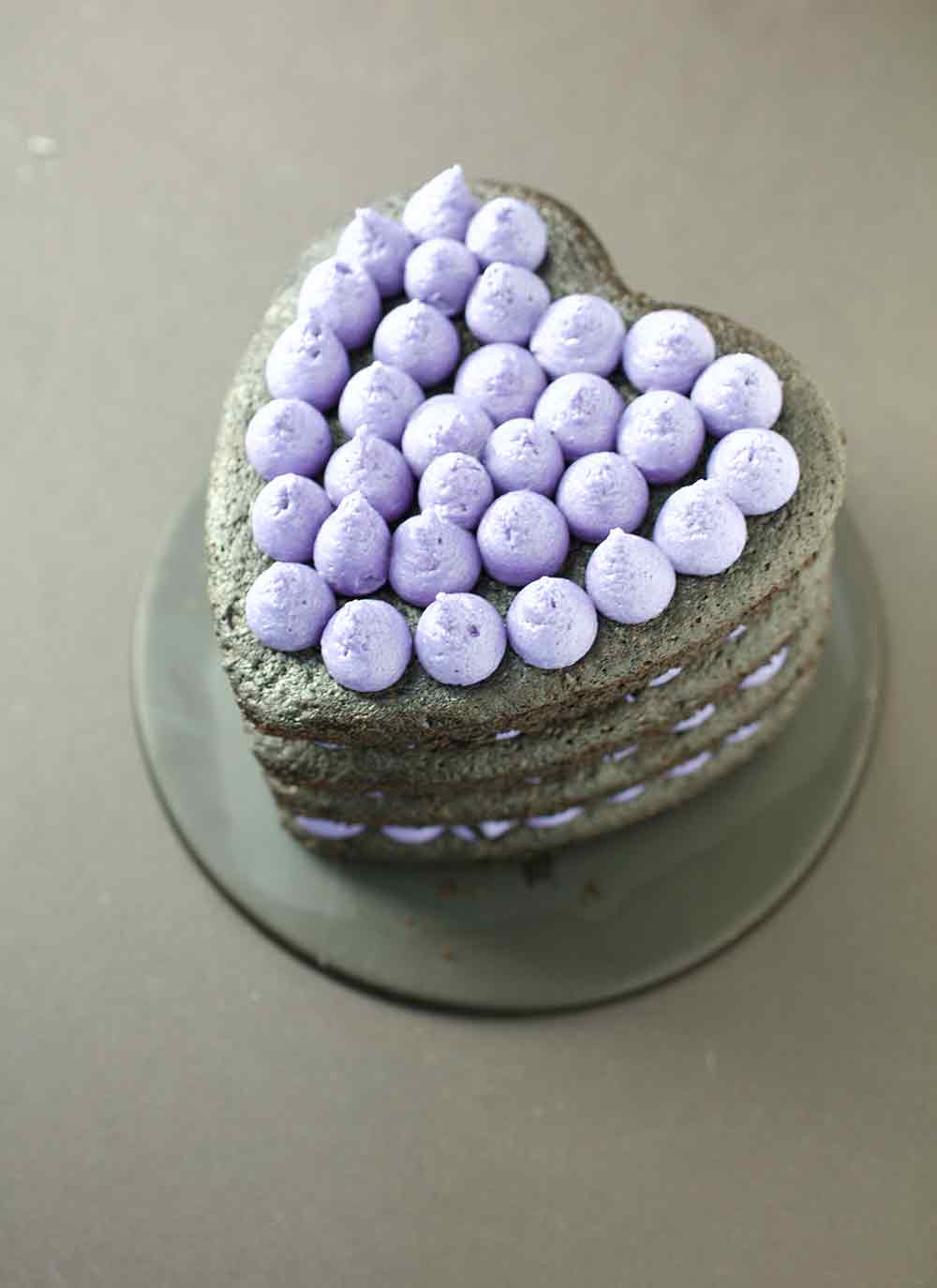 Vegan Punk Rock Black & Purple Heart Cake