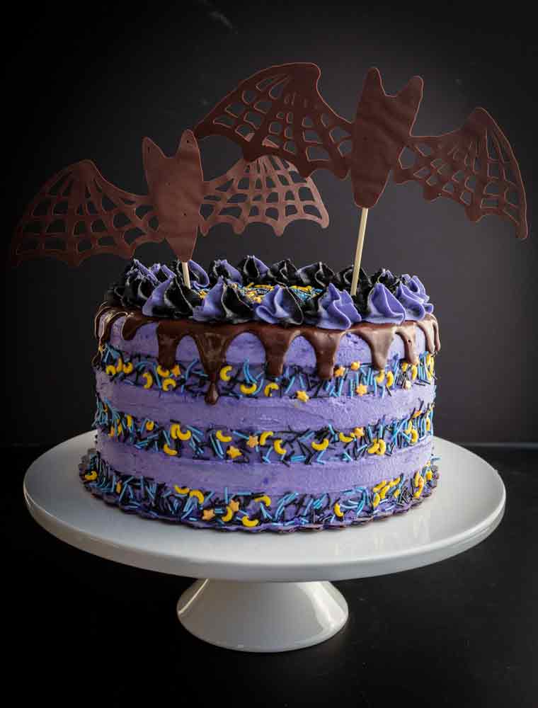 DEZICAKES Fake Cake Halloween Cake Purple Black Orange Cake - Etsy