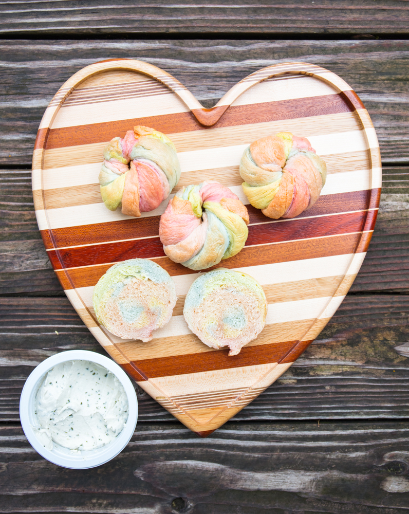 Vegan Rainbow Bagels