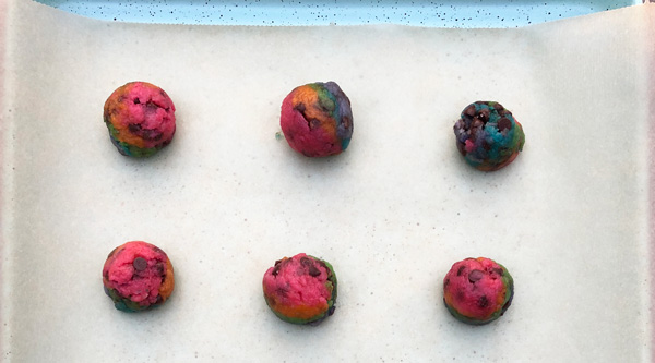 rainbow cookie dough balls