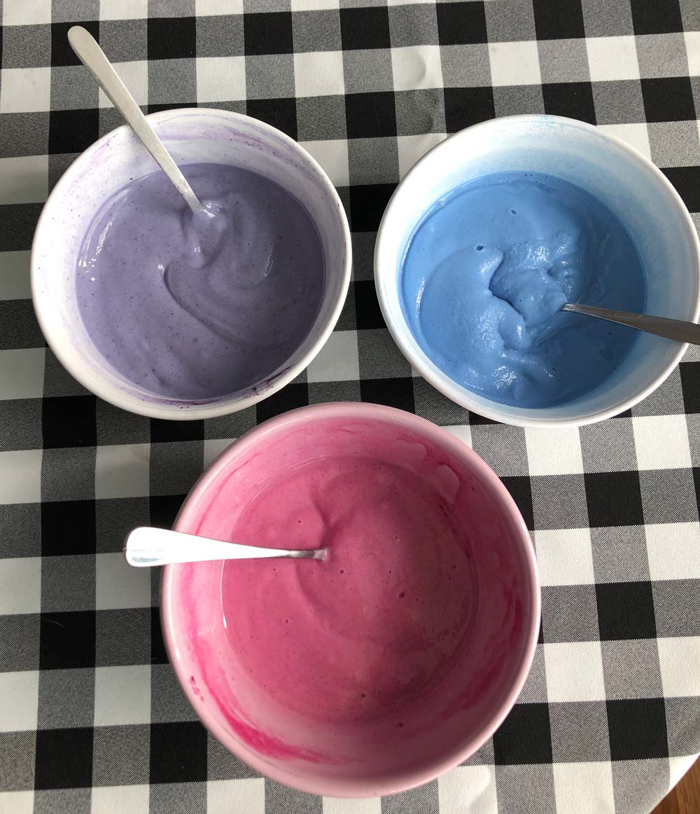 coloring vegan ice cream with superfood powders