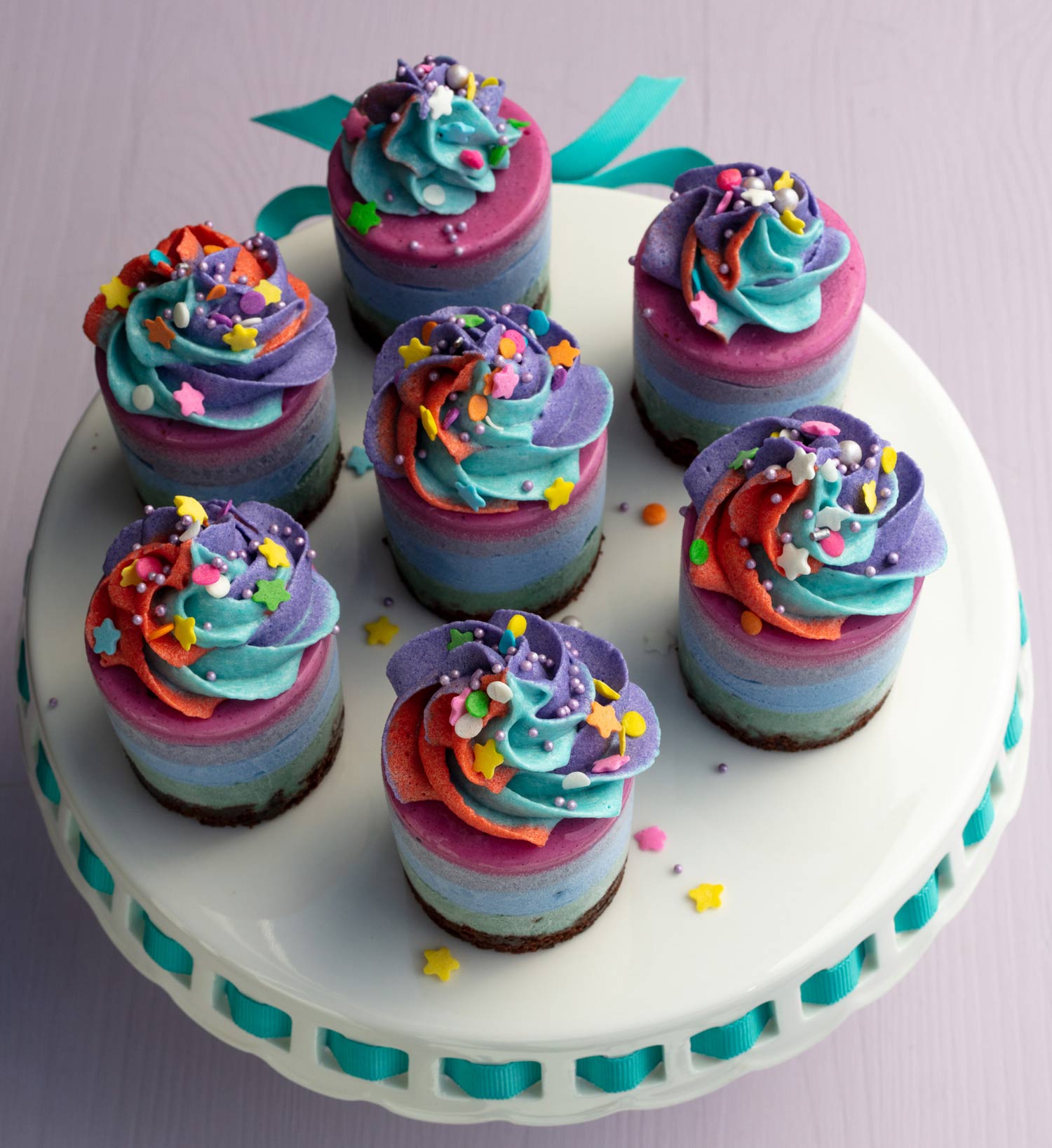 Vegan Mini Rainbow Ice Cream Cakes