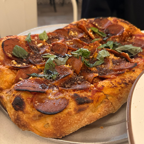 vegan Heathen pizza from Donna Jean in San Diego.