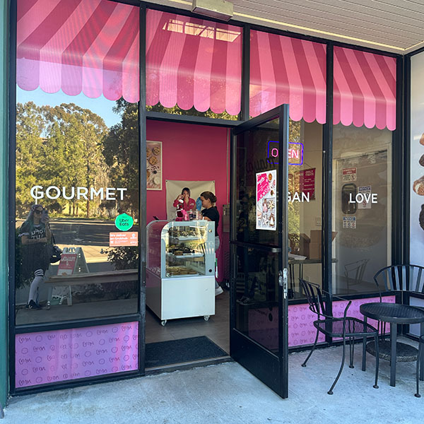 outside of Maya’s Cookies in San Diego.