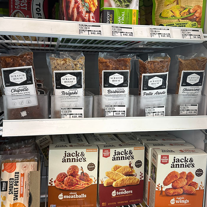 vegan meats from Scratch House at San Diego Vegan Market in San Diego.