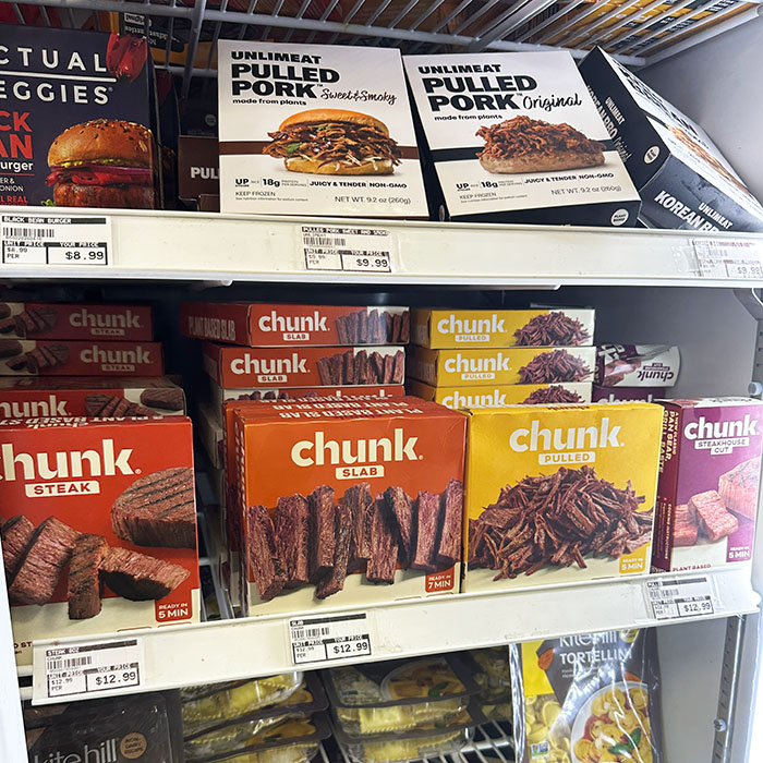 vegan Chunk steak at San Diego Vegan Market in San Diego.