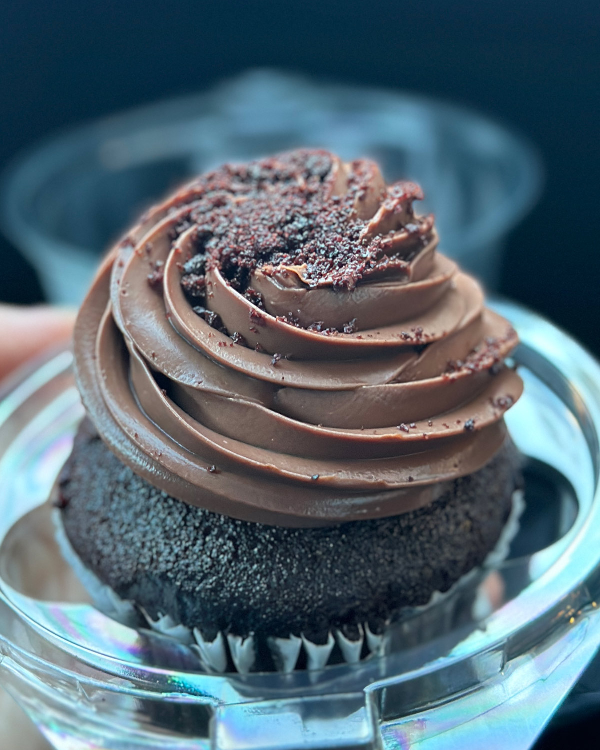 vegan chocolate cupcake from Whole Foods