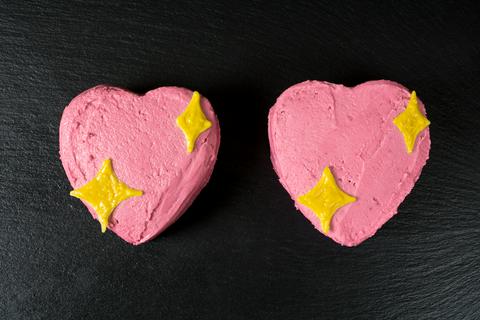 Vegan Sparkle Heart Emoji Cake