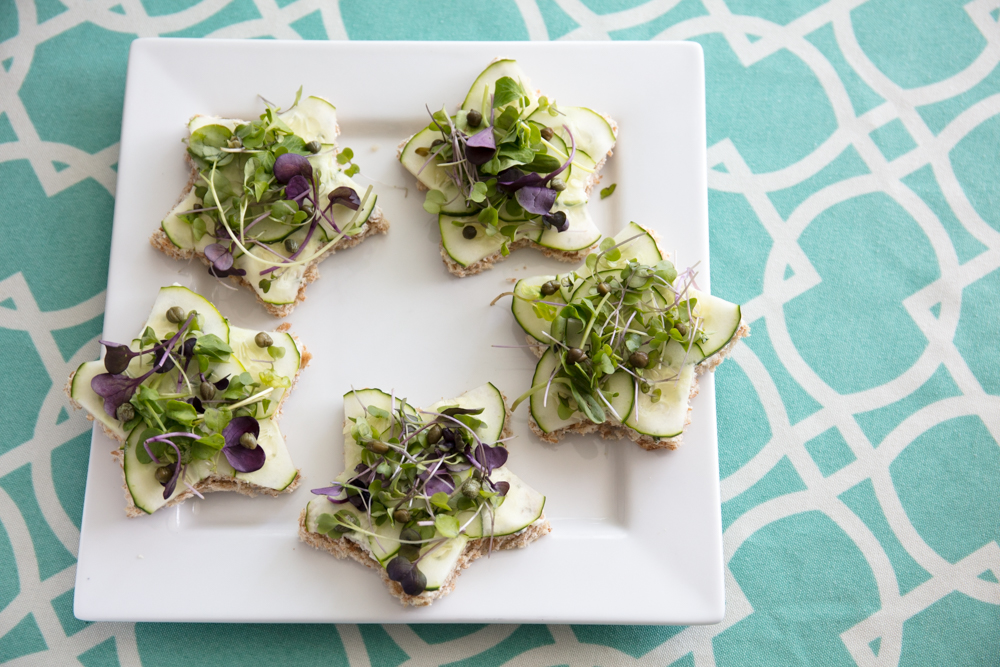 star-shaped vegan tea sandwiches