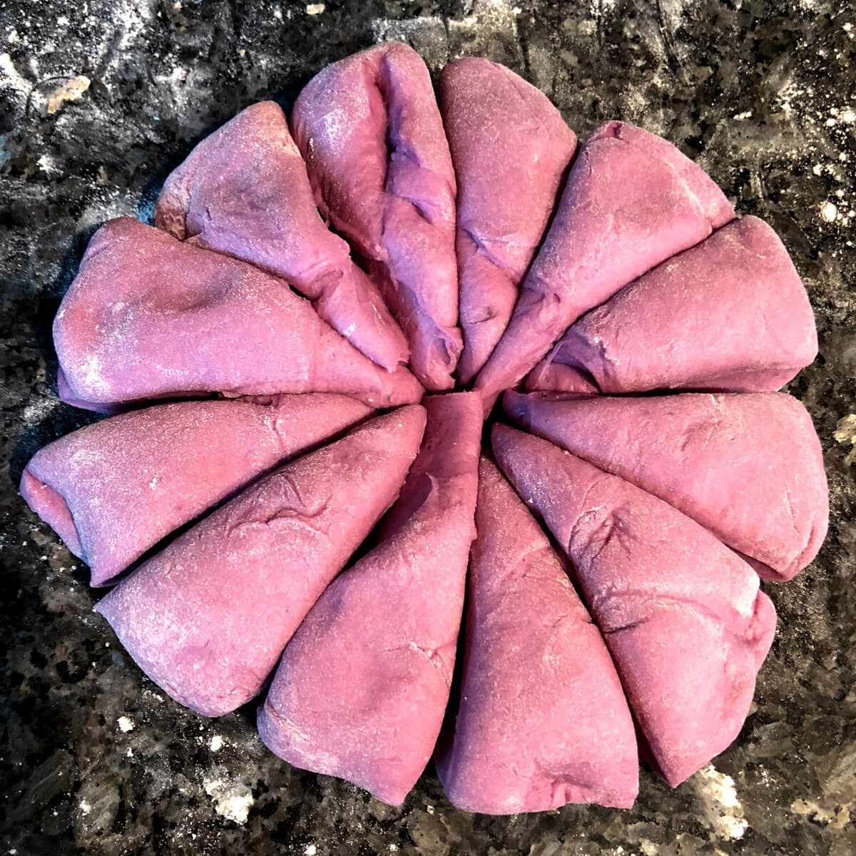 purple dough for vegan pokemon steamed buns