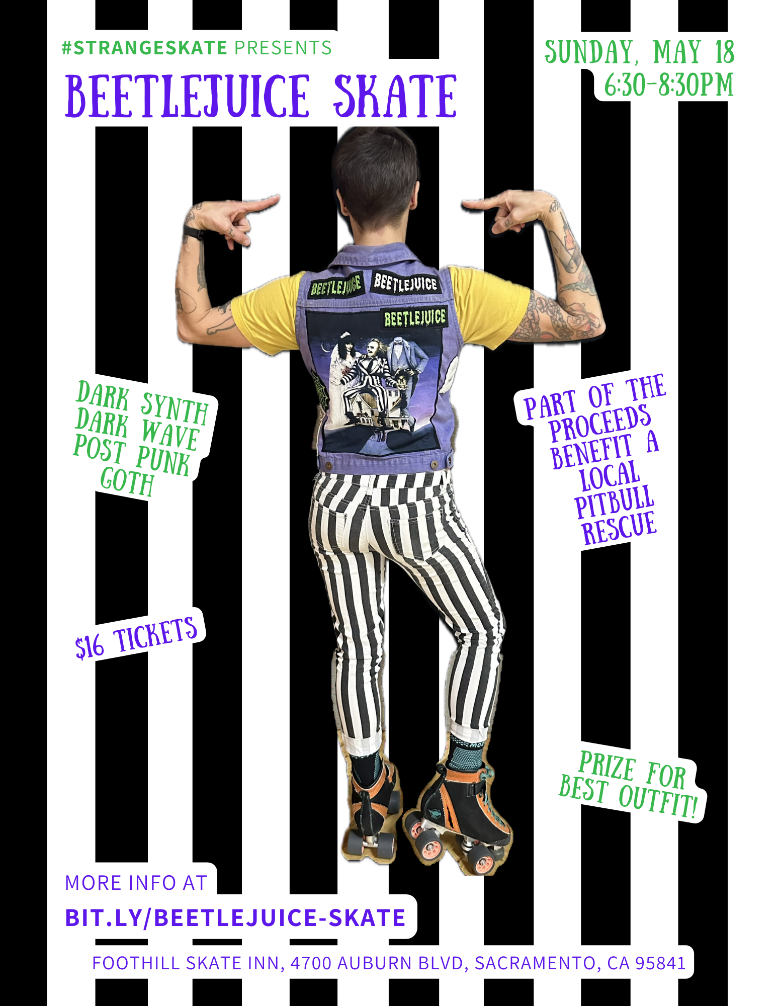 flier for Beetlejuice themed skate