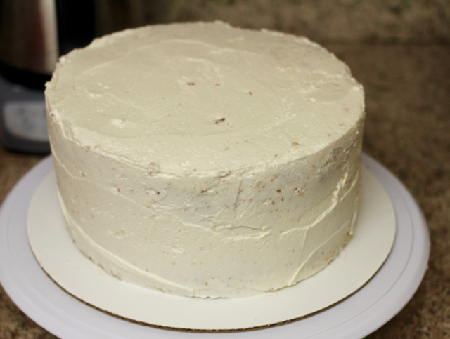 vegan vanilla lemon frosting crumb coat