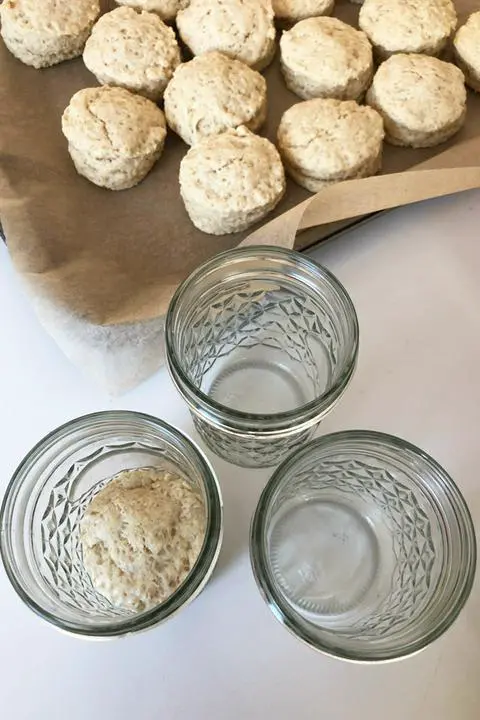 assembling the vegan strawberry shortcake parfaits