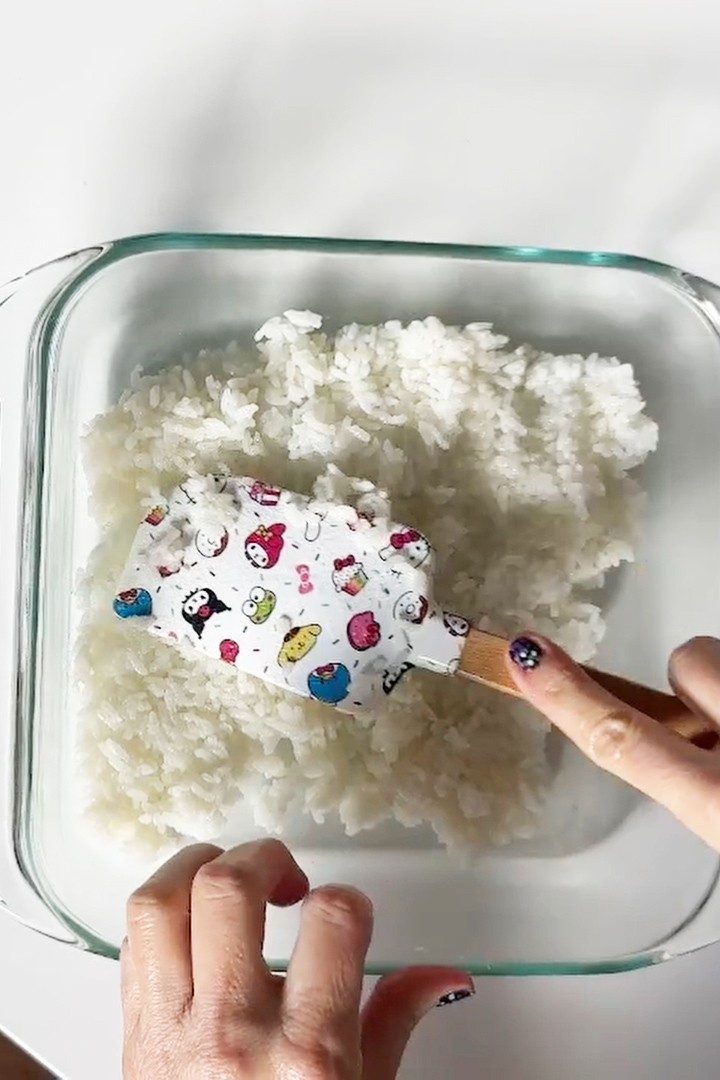 first layer of rice.