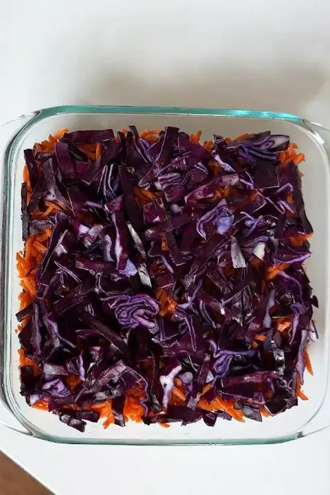 purple cabbage layer.