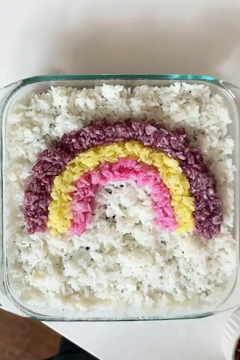 naturally colored rice rainbow
