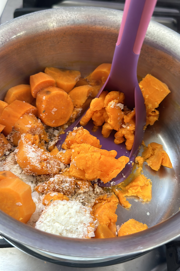 mash the vegan sweet potatoes