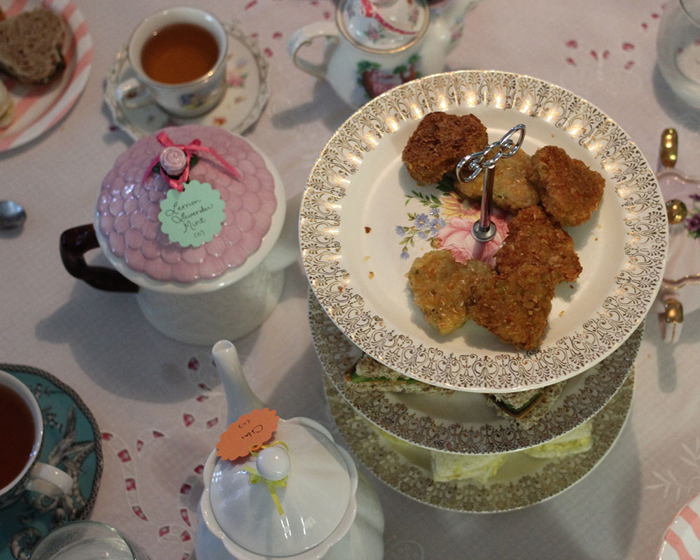 A table set for a vegan tea party