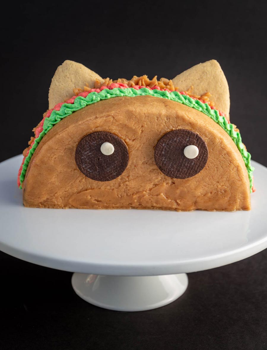 vegan Tacocat cake