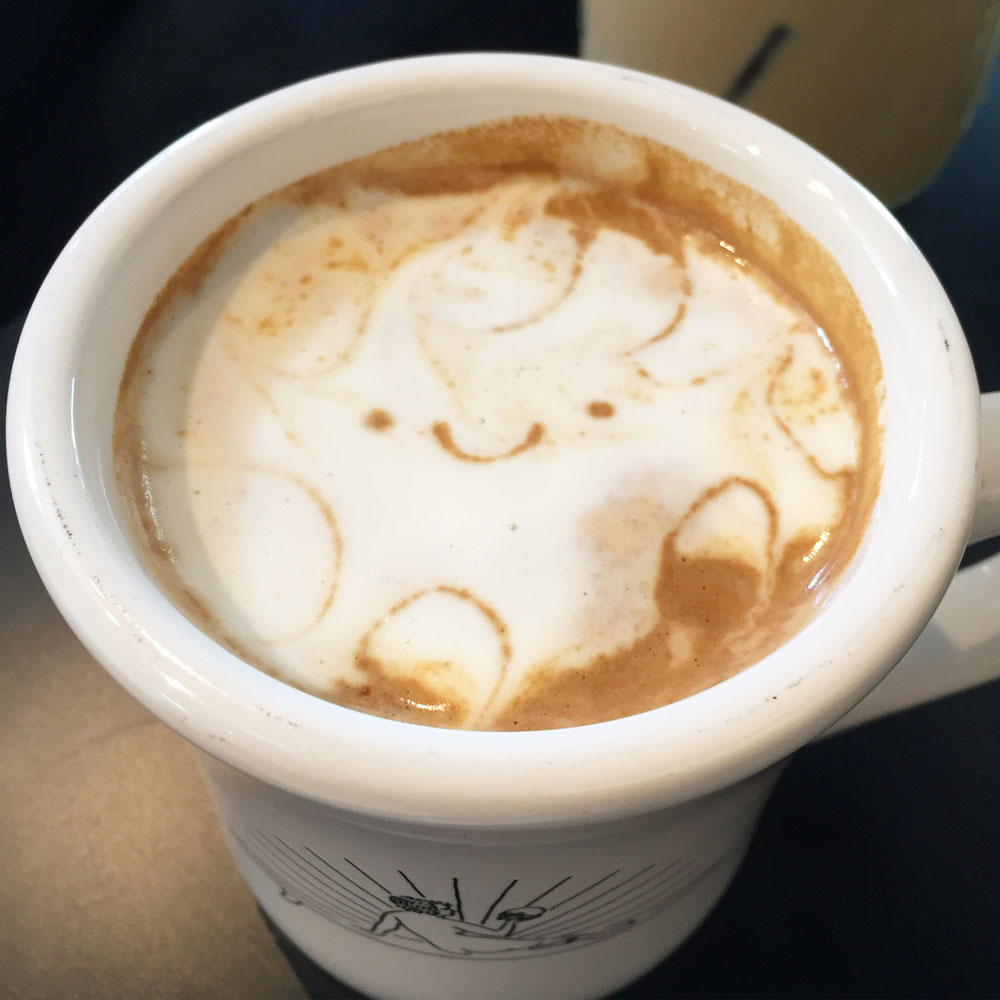 latte art from Deus Ex Machina