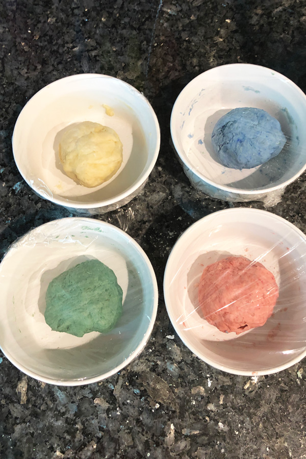 naturally colored tortilla dough