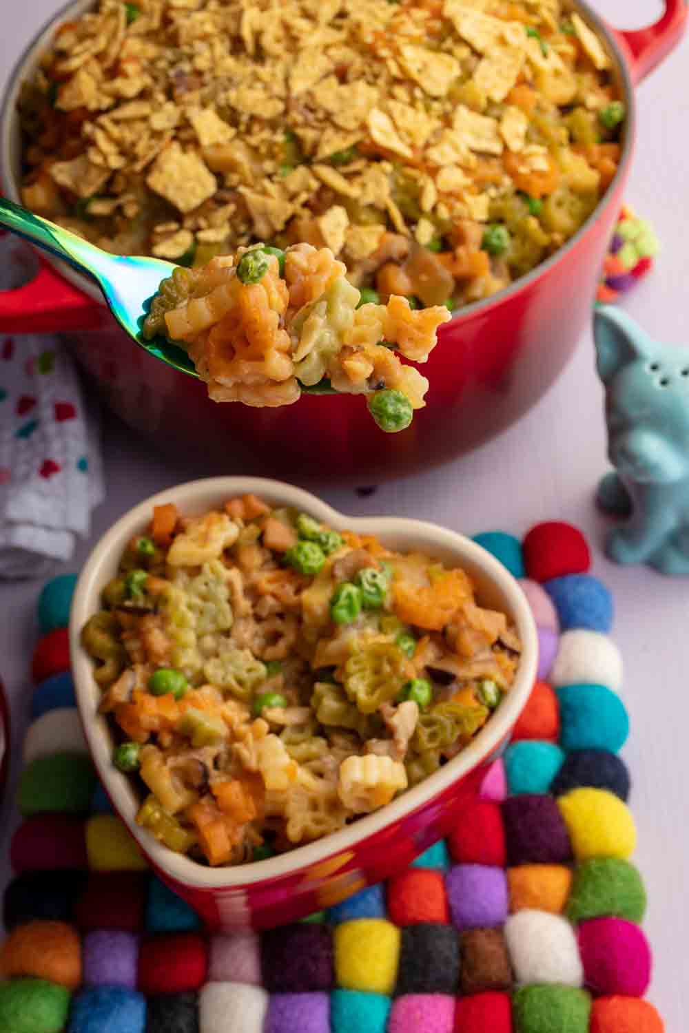 bite of vegan tuna casserole