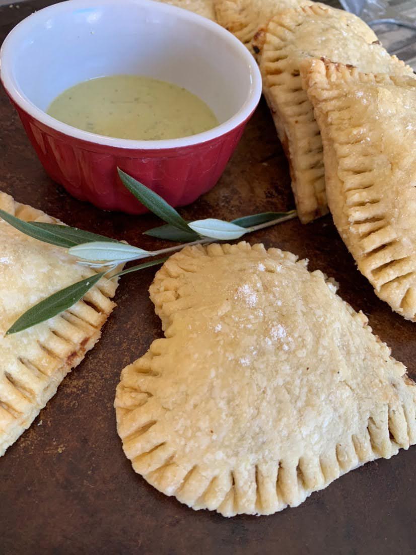 vegan heart shaped empanadas