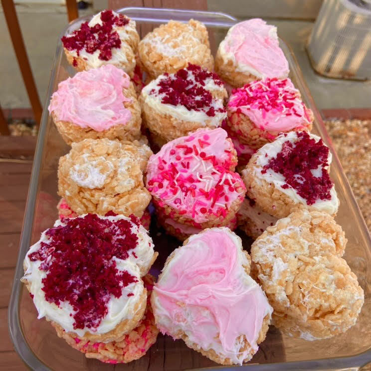 vegan heart shaped rice krispie treats