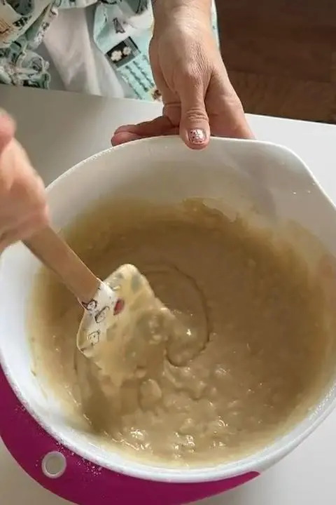 mixing the dry ingredients with the wet ingredients