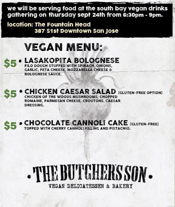 The Butcher’s Son popup at South Bay Vegan Drinks September 24, 2015