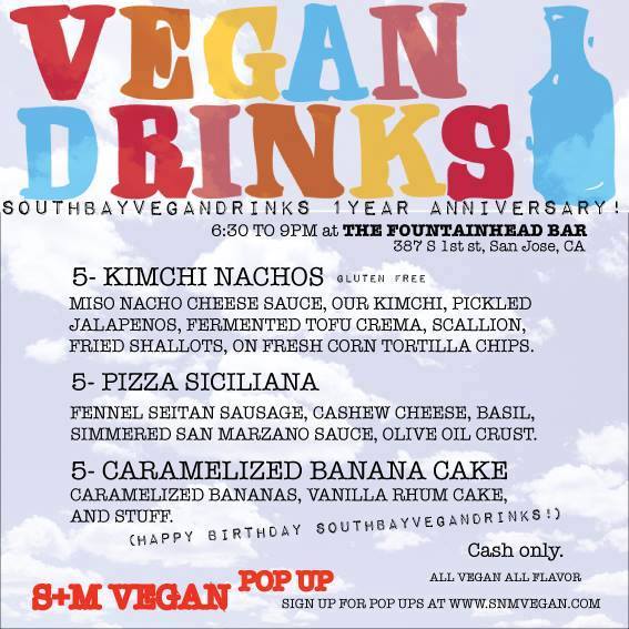 October 2015 southbay vegan drinks menu