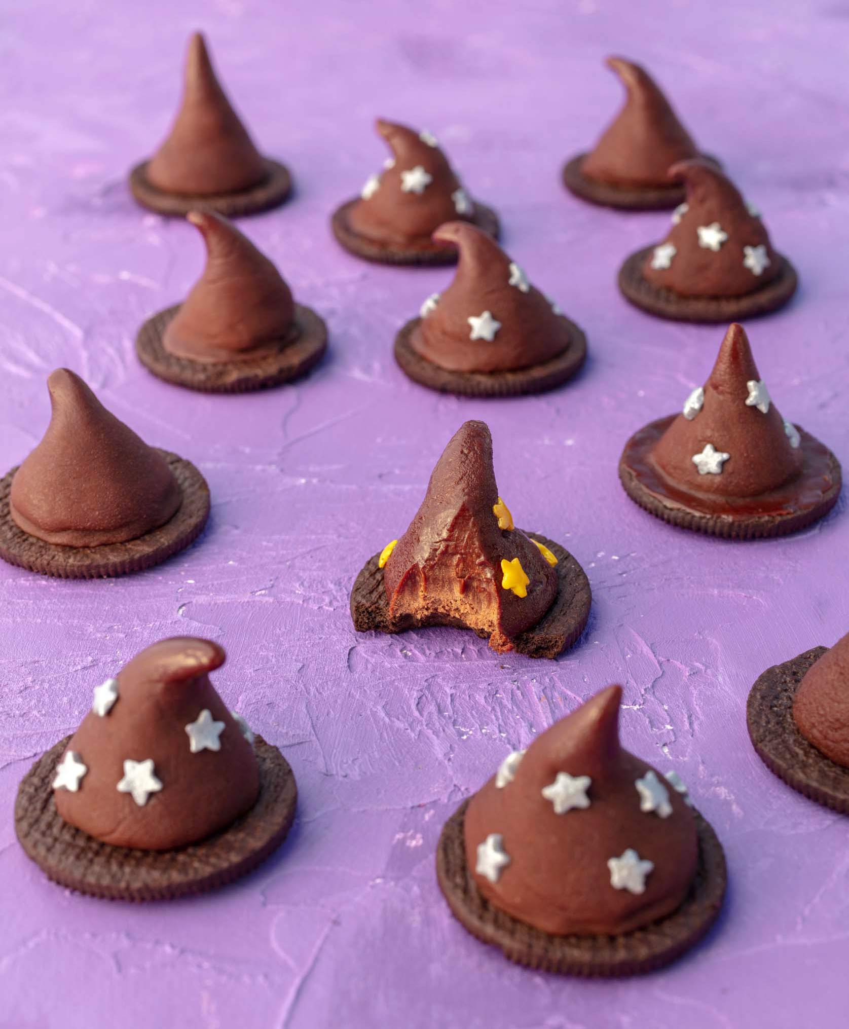 vegan witch hat cookies